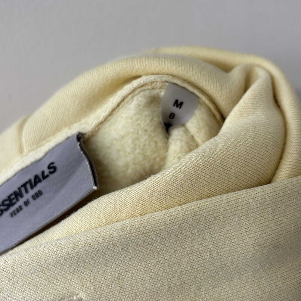 Essentials Fear of God Kids Pull-Over Hoodie Lemonade Size M (8) - Picture 9 of 10